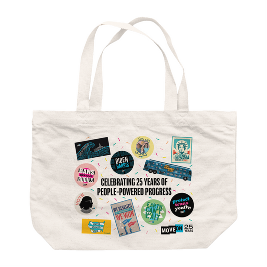 "Celebrating 25 Years of People-Powered Progress" Jumbo Tote Bag