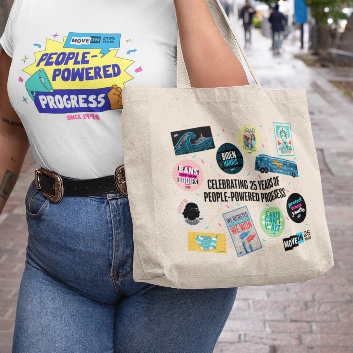 "Celebrating 25 Years of People-Powered Progress" Jumbo Tote Bag