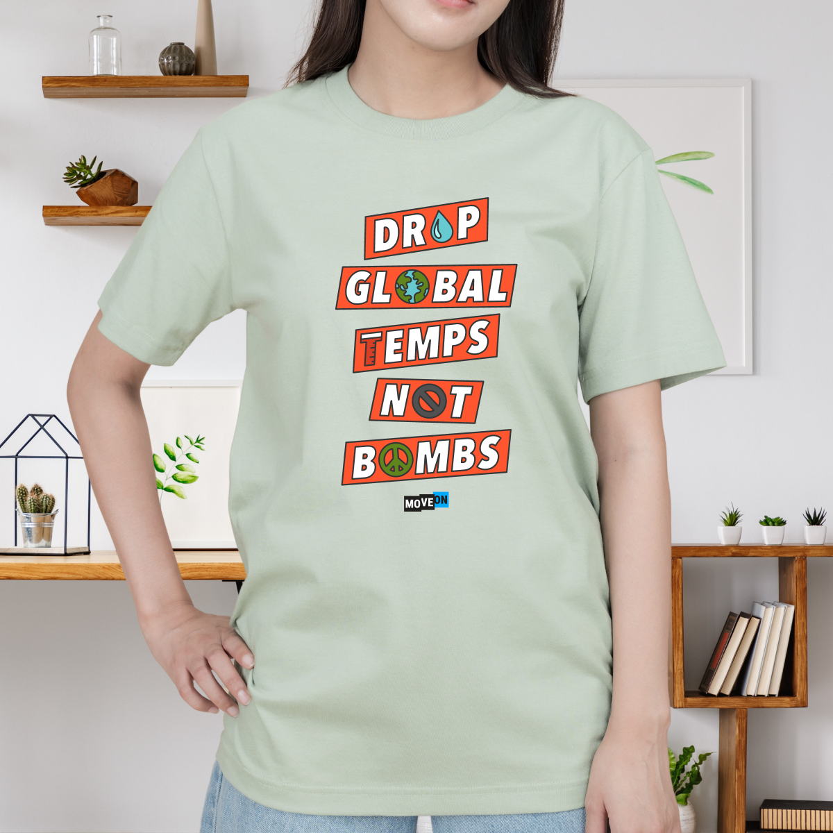 "Drop Global Temps Not Bombs" Unisex Organic Cotton T-Shirt