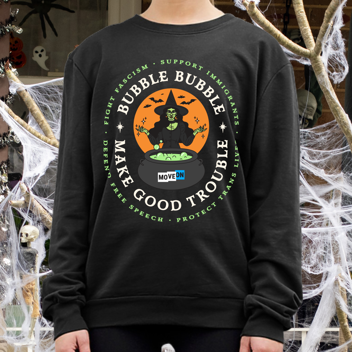 "Bubble Bubble Make Good Trouble" Unisex Cotton Crewneck Sweatshirt