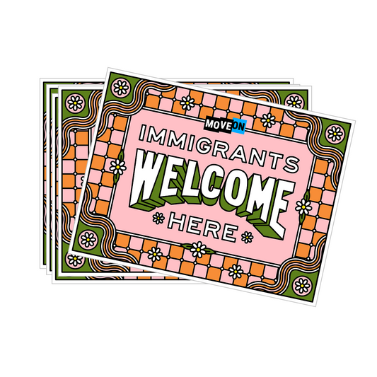 "Immigrants Welcome Here" Sticker 5-Packs