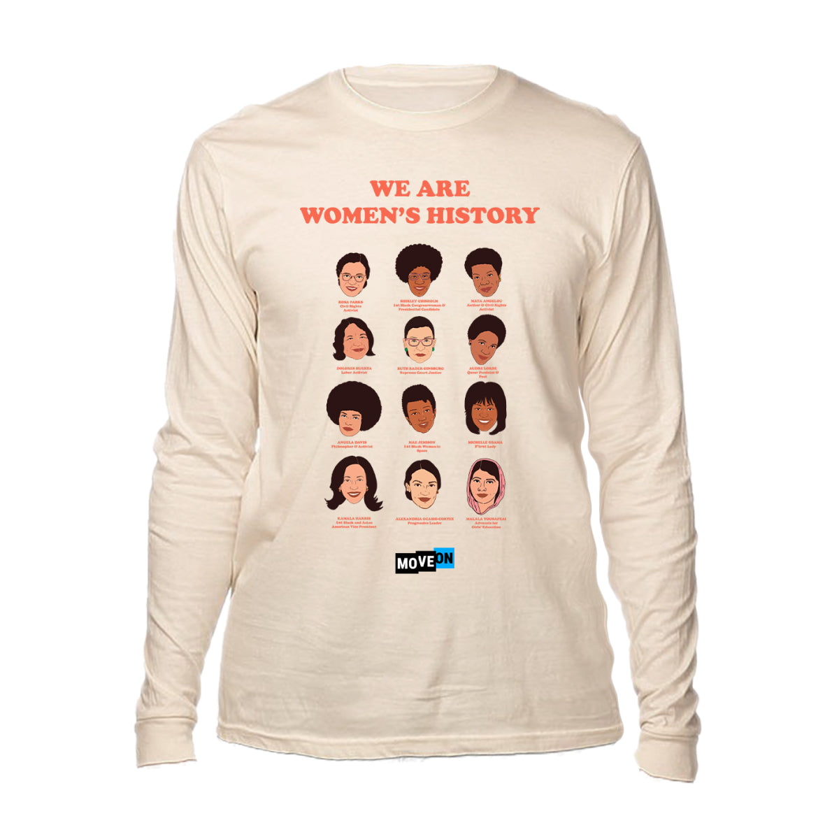 "We Are Women's History" Long Sleeve Organic Cotton Shirt