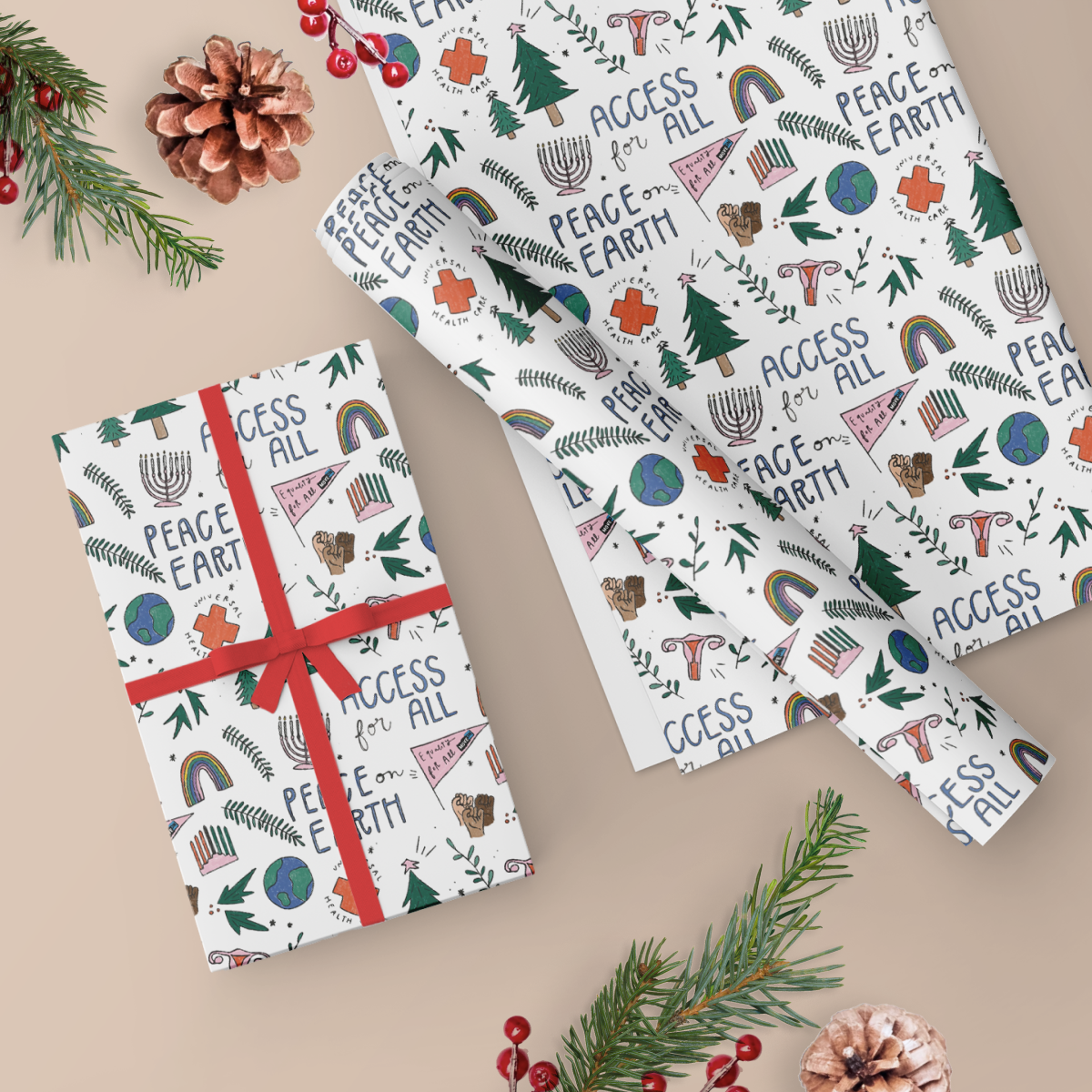 Wrapping Paper, Recycled Gift Wrapping Paper, Wrapping Paper for Birth