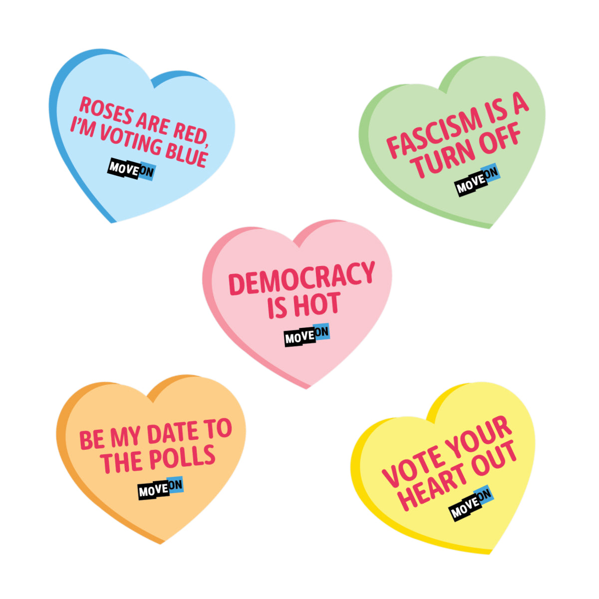 Vote Your Heart Out Pin and Candy Heart Sticker Packs!
