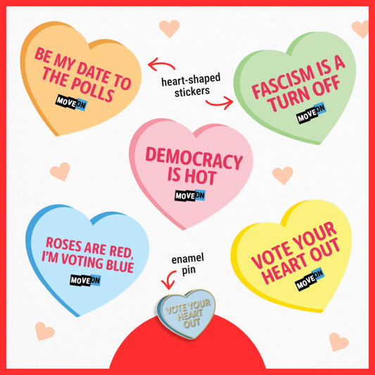 Vote Your Heart Out Pin and Candy Heart Sticker Packs!