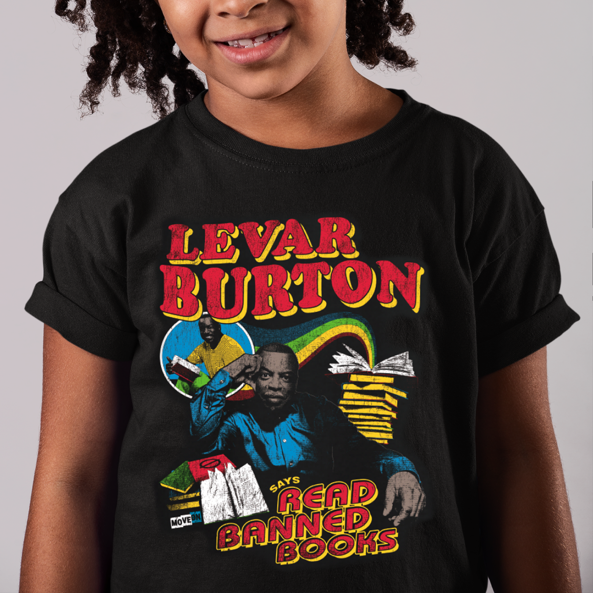 LeVar Burton Says Read Banned Books Unisex Kids T-Shirt