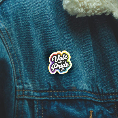 Vote with Pride Enamel Pin