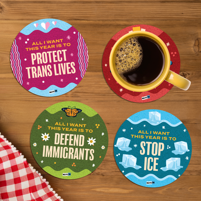 Limited-Edition Recycled Wooden Coaster Set