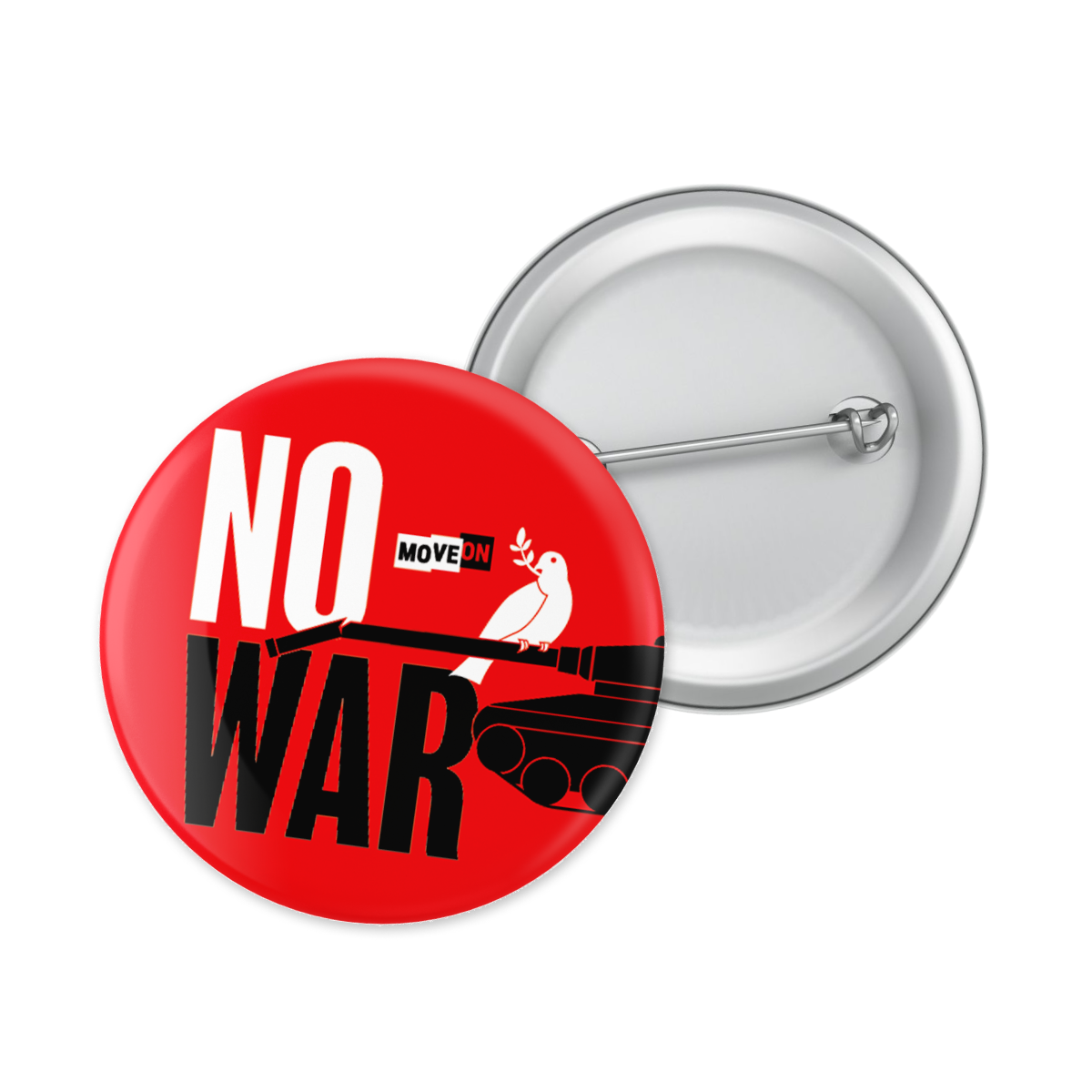 "No War" Campaign Button 5-Packs and Enamel Pins