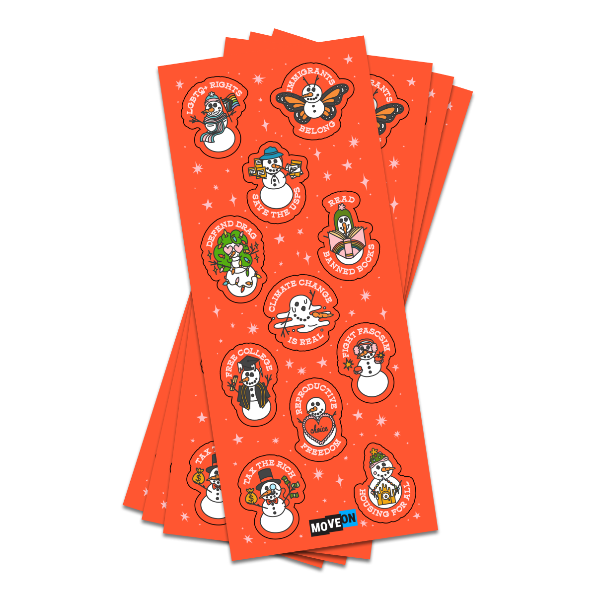 Identical Sticker Limited-Edition Holiday Sticker Sheet 5-packs – MoveOn.org Political Action